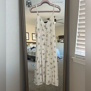 O'Neill White Knee-Length button front Sundress